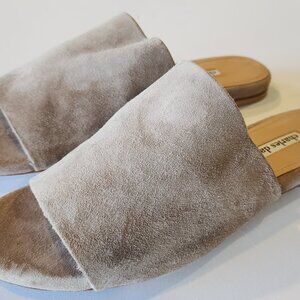 Charles David Tan/Taupe Suede Leather Slides